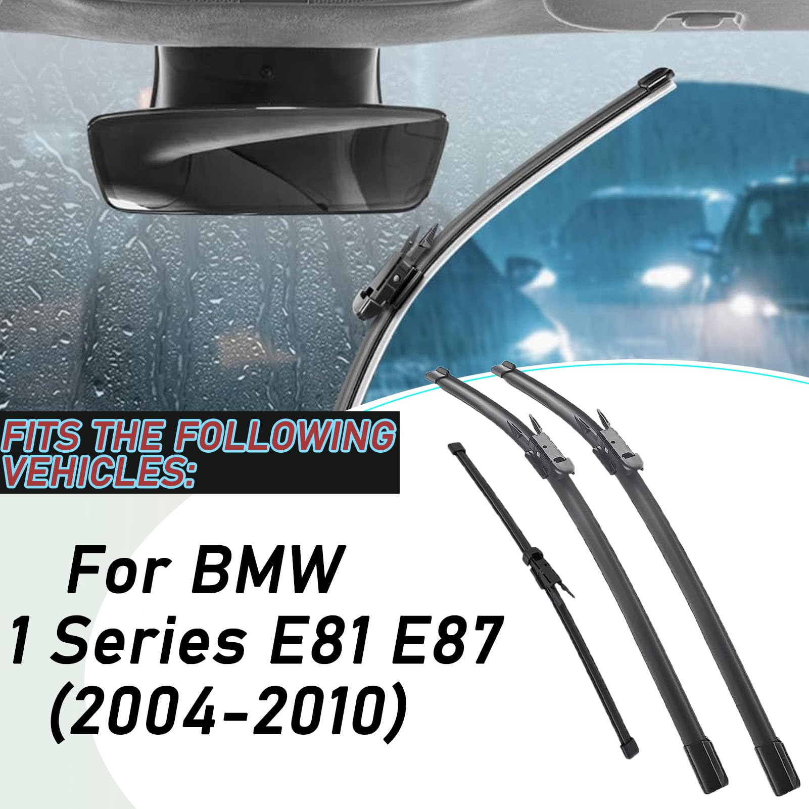 X AUTOHAUX Front Windshield Wiper Blades For BMW 1 Series (2004-2011) – 20”+20”, Pinch-Tab Mount