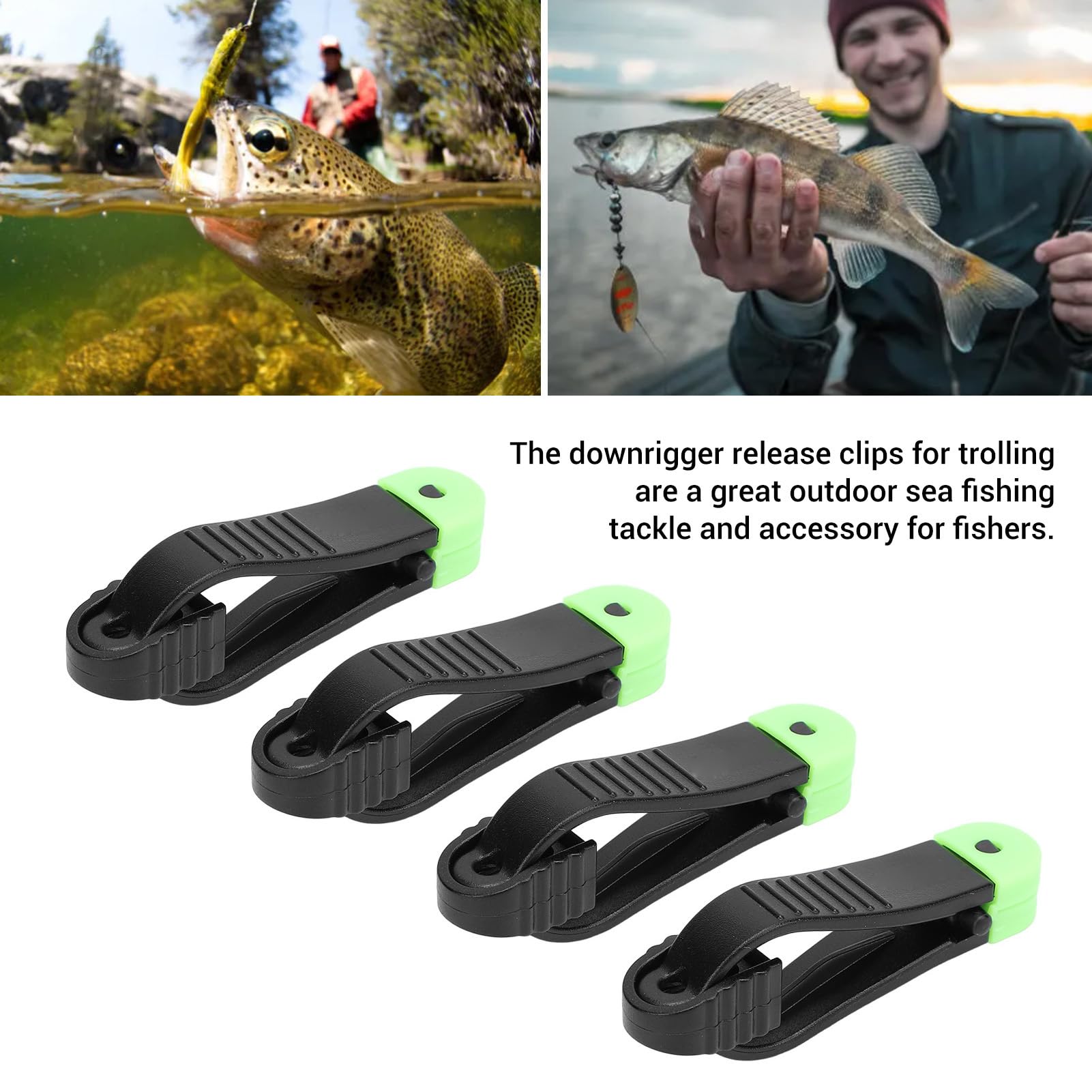lihsong 4pcs Downrigger Release Clip Fishing Line Release Clip for Fishing Planer Board Weight Kite Trolling U Shape
