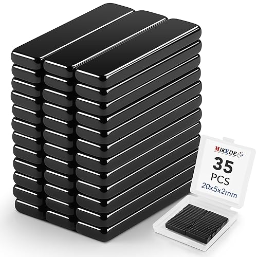 Miniatura 14 de MIKEDE Imanes de neodimio de tierras raras, paquete de 20 barras de imanes fuertes y resistentes, potentes tiras magnéticas con respaldo adhesivo de