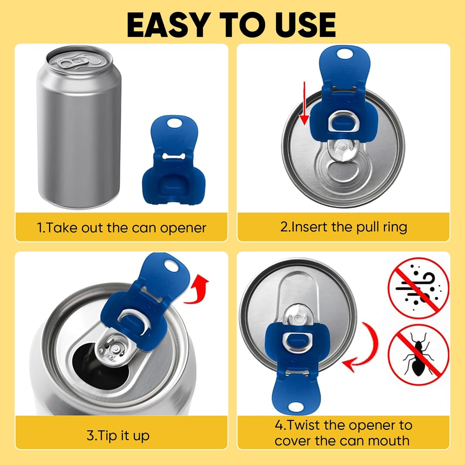 Sakerplus Easy Tab Opener & Drink Protector,Colorful Drink Can Cap for Soda, Beer, Coke Shields From Bugs, Bees for Camping & Outdoor (36 Pieces)