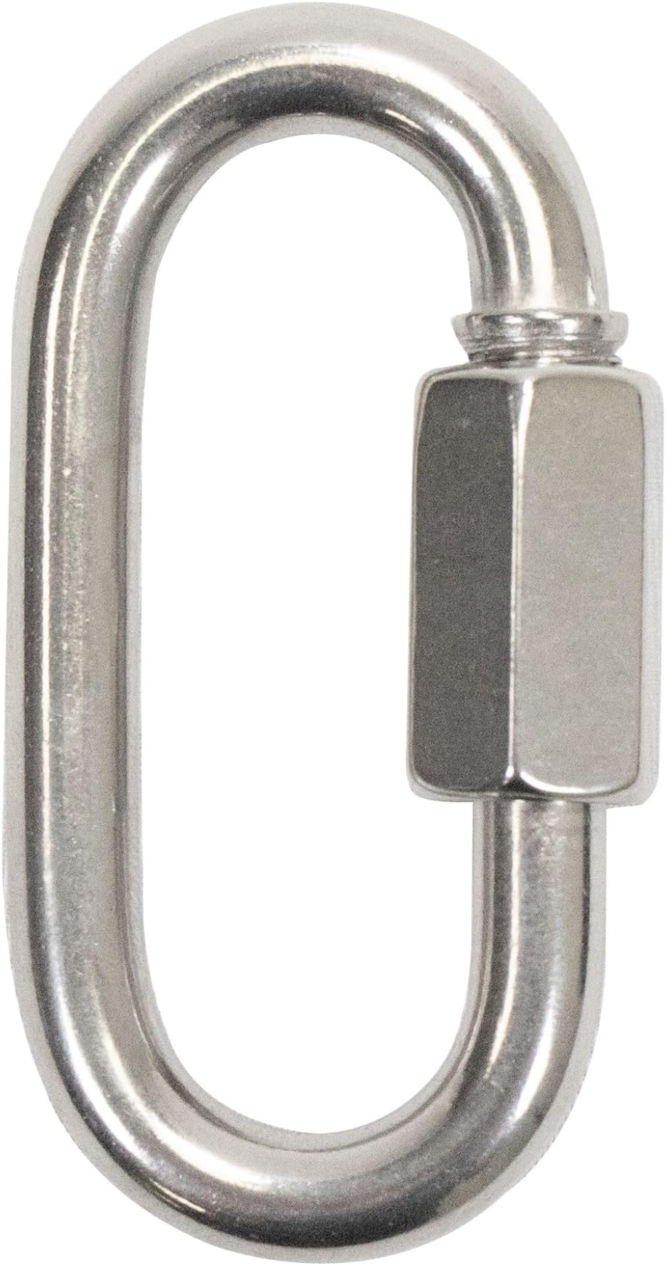 Snorkel Master Scuba Choice SS Oval Quick Link Carabiner Boat Marine Clip with Screw 14.5mm Opening, 10.5 cm, Grey