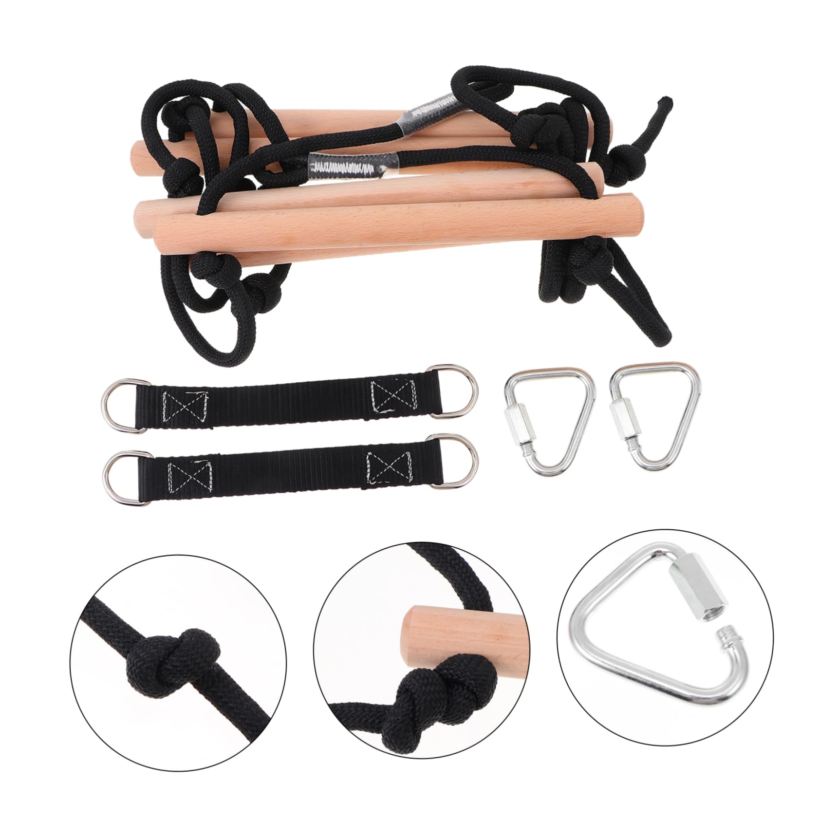 ORFOFE Climbing Plaything for Kids Wooden Ladder Rope Outdoor Recreation Toy Enhance Kids' Skills Health