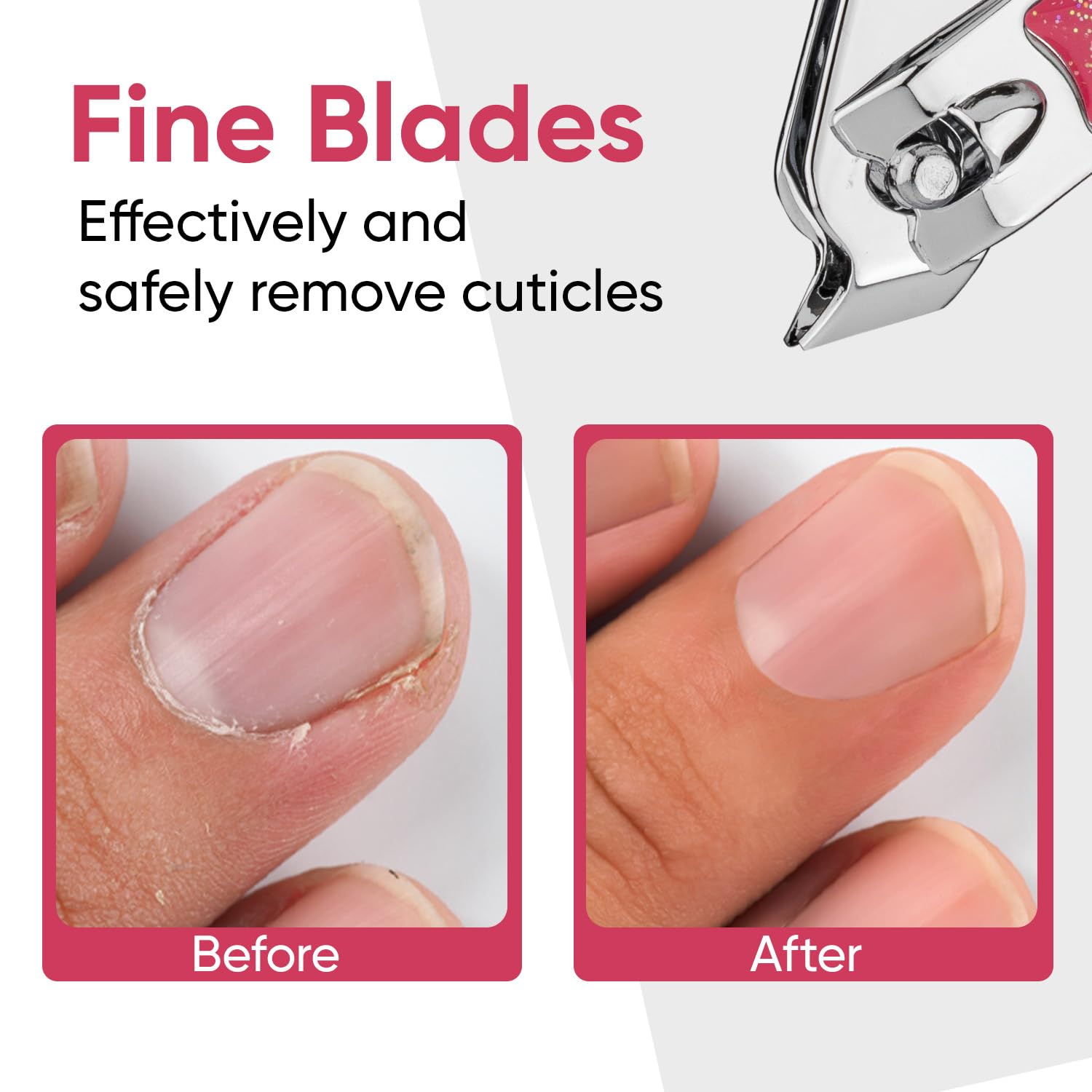 Vega Cuticle Trimmer for Women & Men | Cuticle Remover for Manicure & Pedicure with Nail Filer & Nail Pick | Sharp Precision Blades, Anti-Slip Grip, Salon Quality Nail Care Tool | (CNC-01) 2