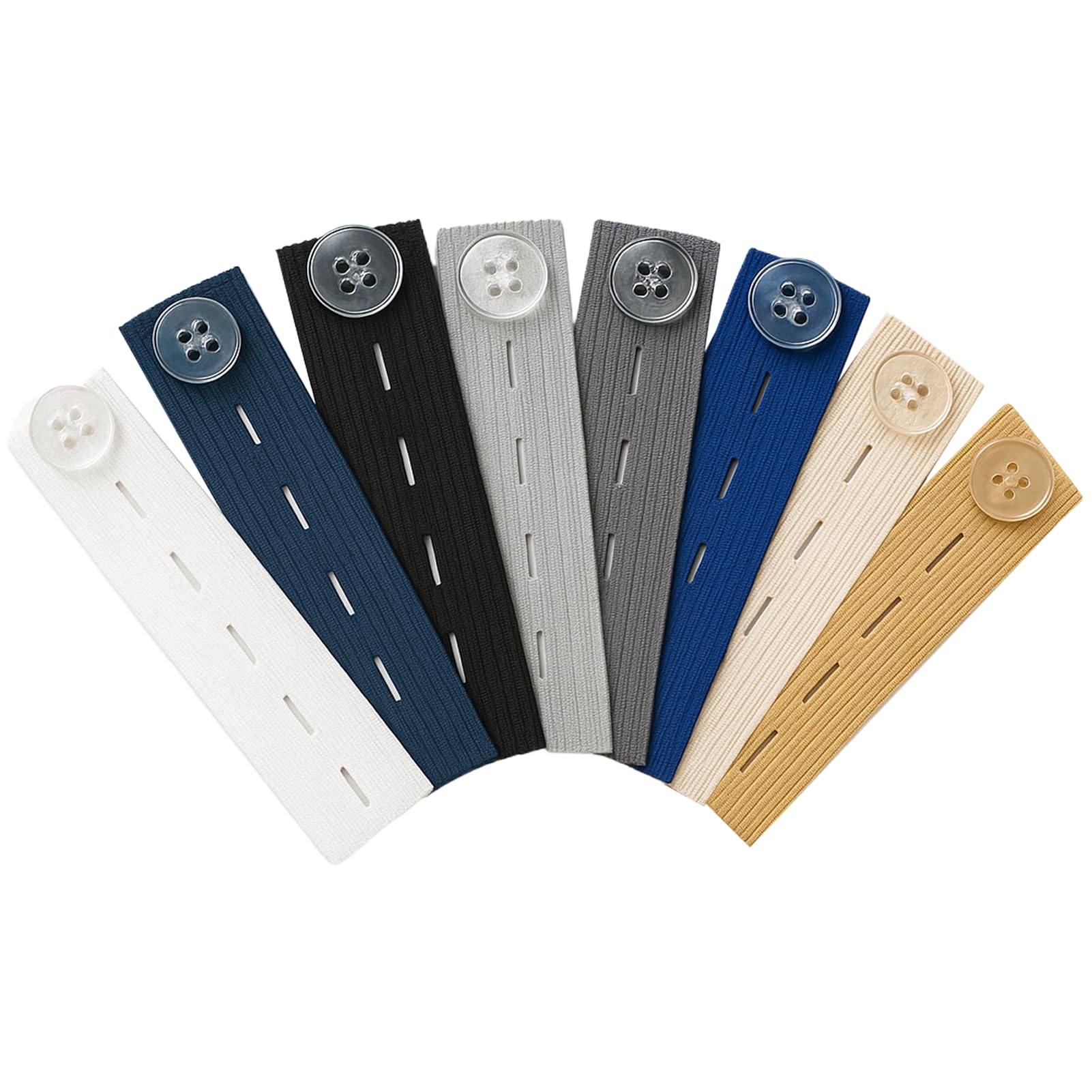 8 Piezas Extensor de Pantalón para Embarazada – Botones Ajustables para Pantalones y Falda, Extensores de Cintura Elástica para Mujer y Hombre