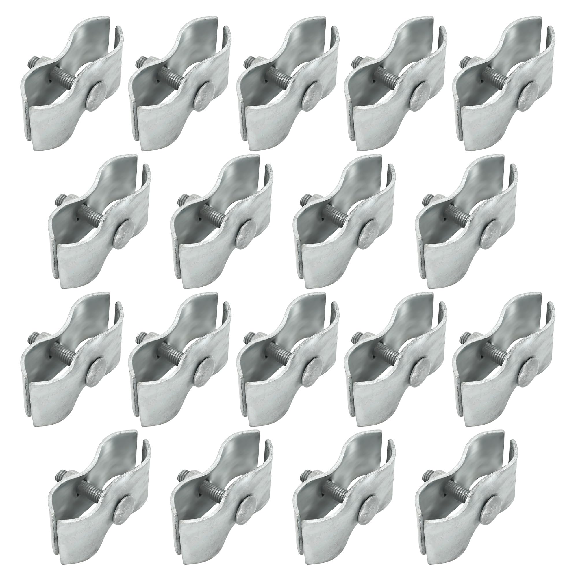 Photo 1 of 18 Set Chain Link Fence Parts 1-3/8" Dog Kennel Panel Clamps Galvanized Chain Link Fence Clamps for Pipe Panel Frames Effortless to Install Resistant to Rust and Corrosion