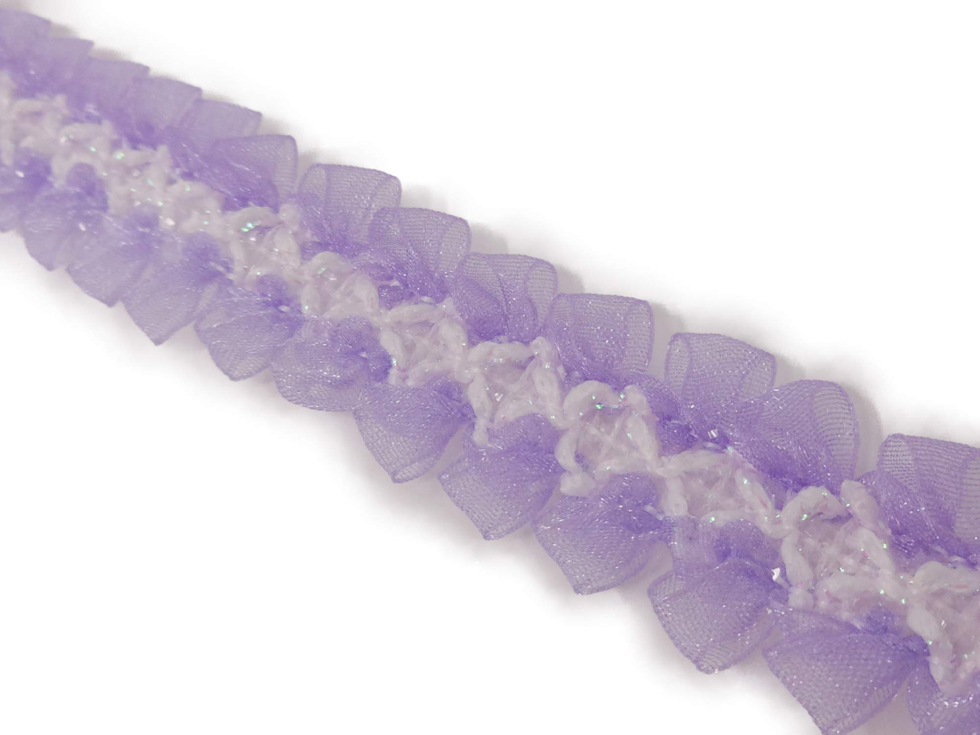 ハンドメイド♡ビニールフリフリリボン パープル×ブラック⑥