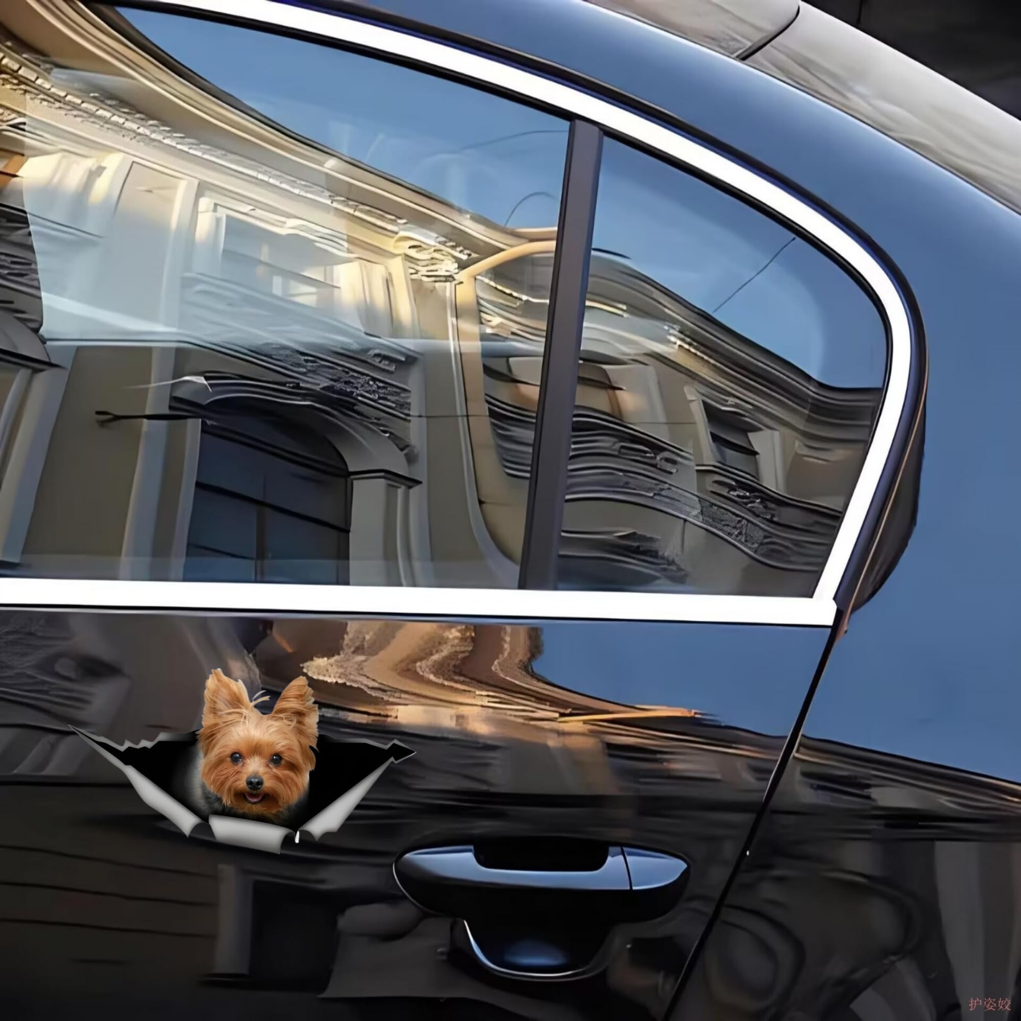 Yorkshire Terrier - Adesivo per auto, effetto 3D, riflettente