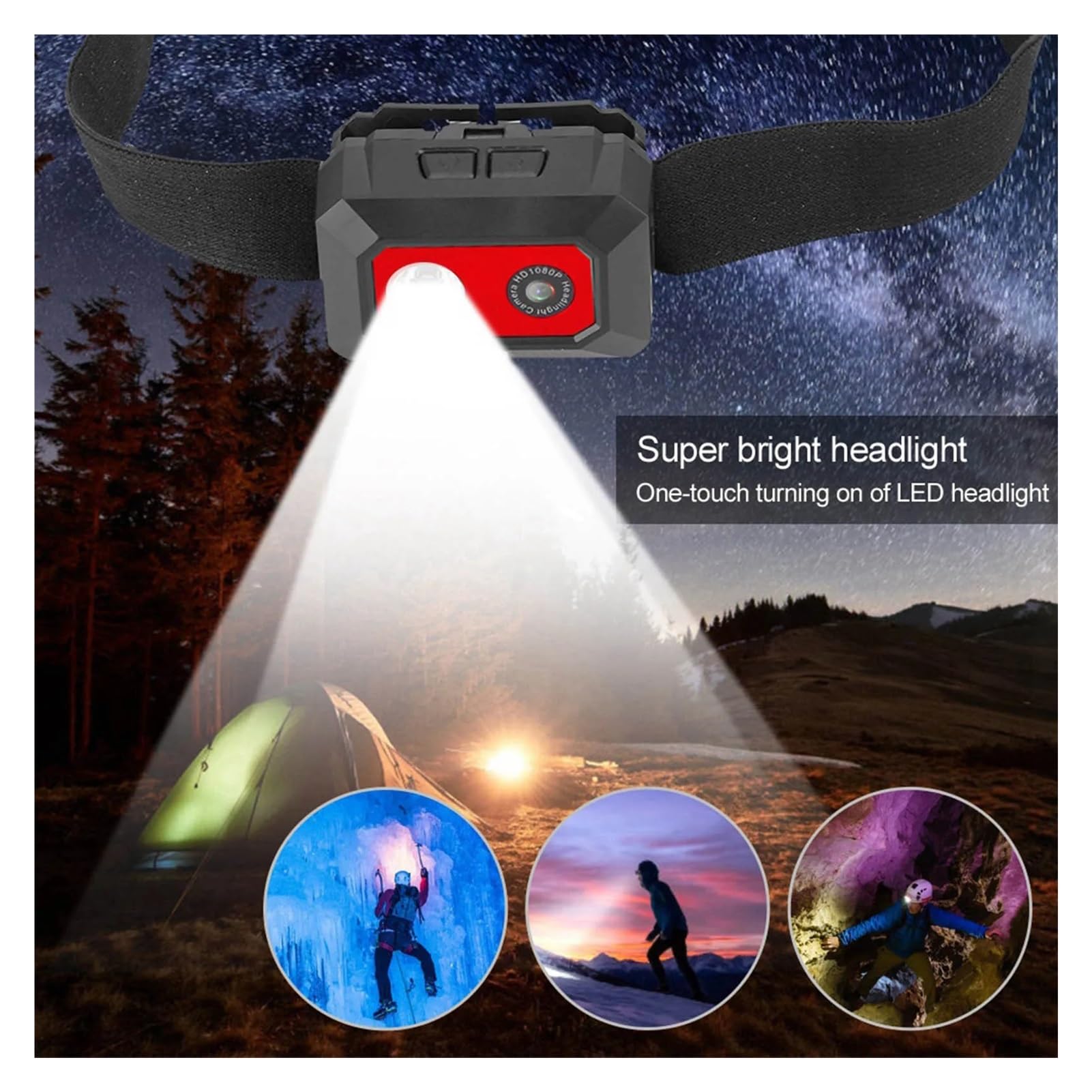 Videocamera d'azione Super HD 1080P DV Telecamera sportiva montata sulla testa Registratore DVR