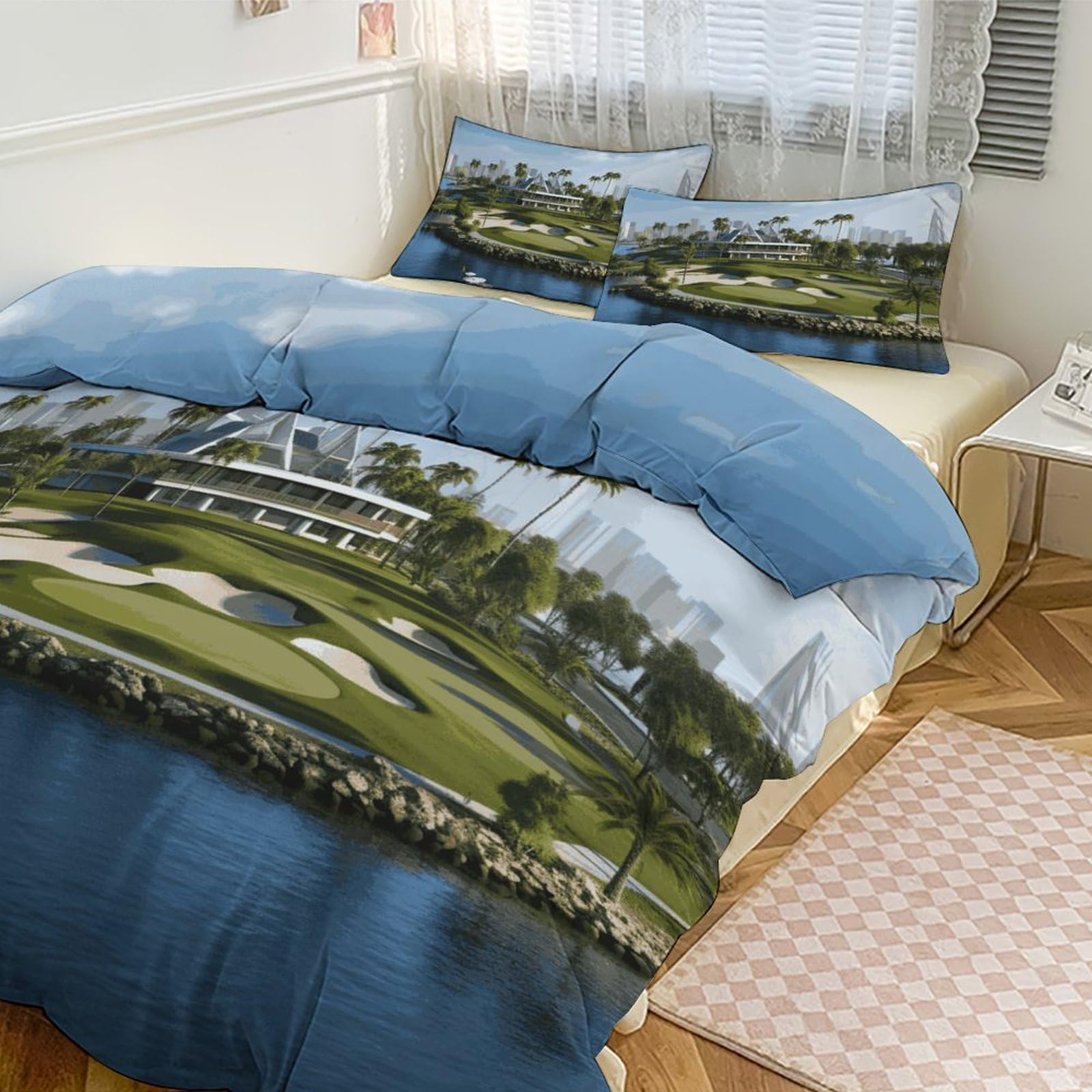 Parure de lit 3 pièces club de golf | Couvre-lit de qualité supérieure pour grand lit 228x228