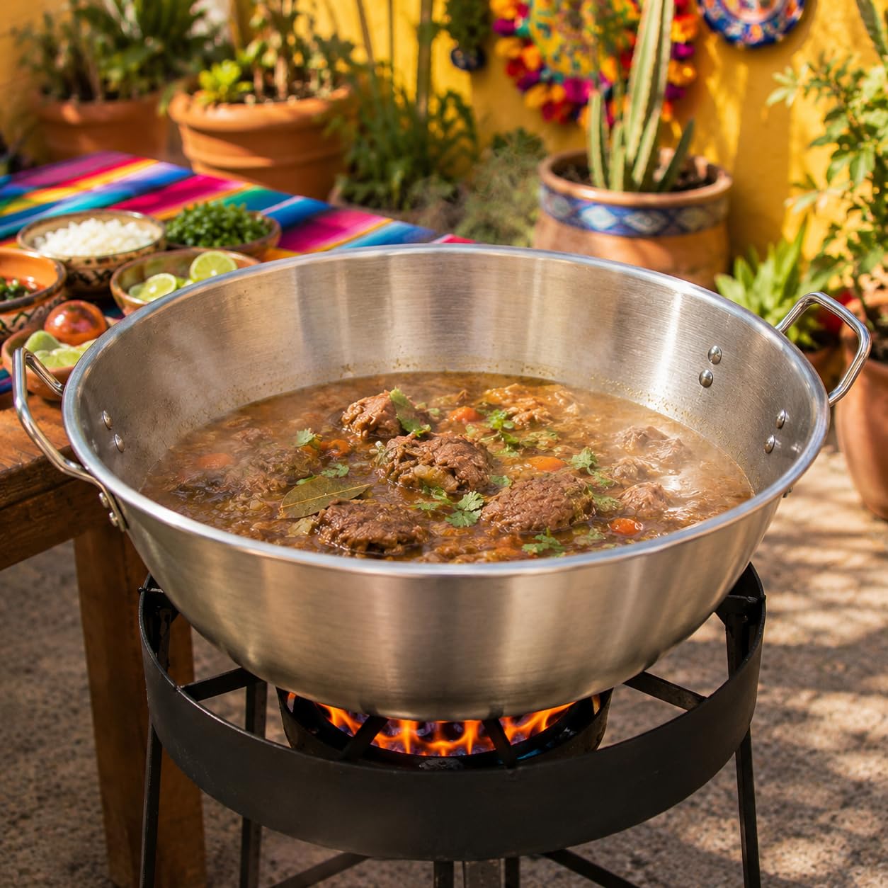 Barton Outdoor Cazo Grande Para Carnitas Wokpfanne aus Edelstahl, robust, 40,6 cm, silberfarben