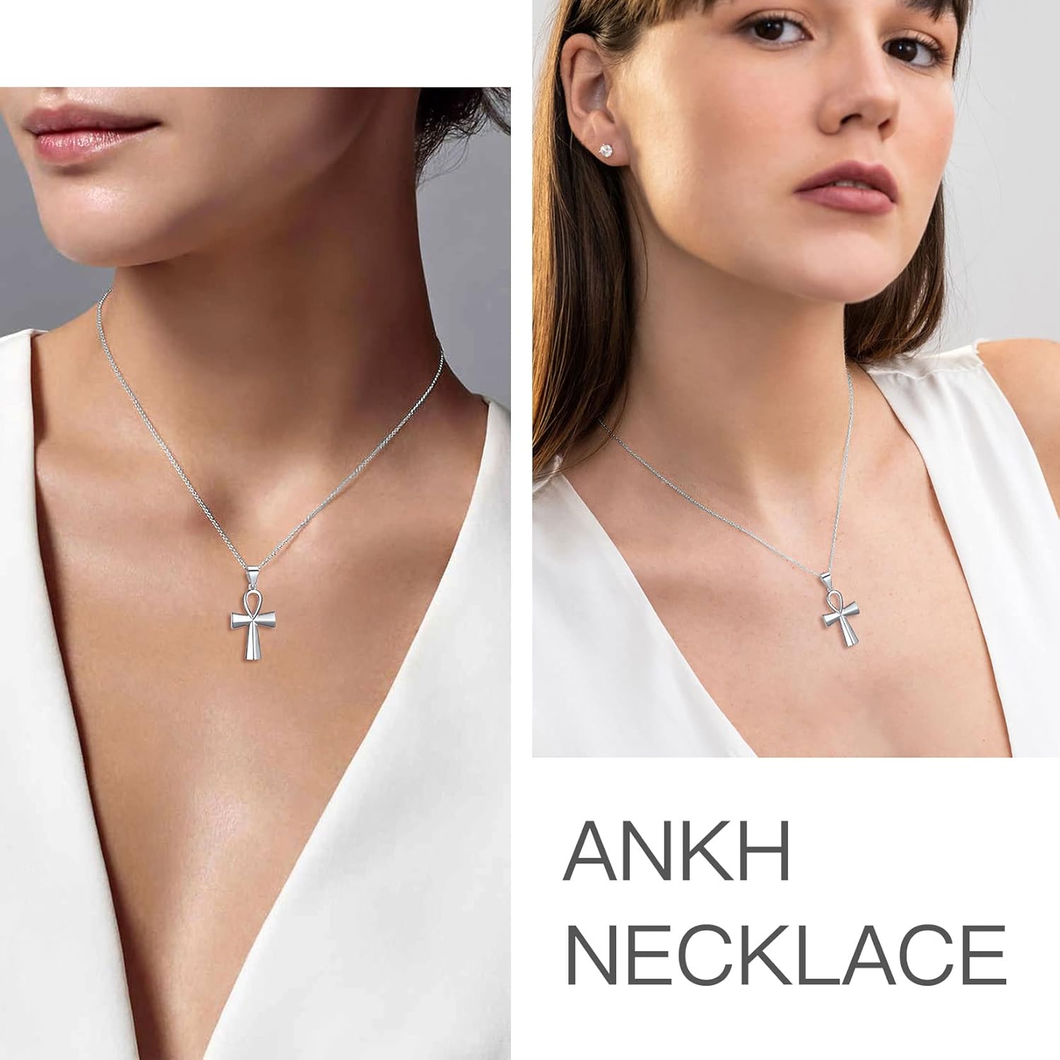 Suplight 925 Sterling Silver/Stiainless Steel Eye of Horus, Key of Life Ankh Cross, Snake Cross, Anubis God of Death Necklace Ancient Egyptian Pendant Necklace for Men Women Jewelry (with Gift Box) - Image 3