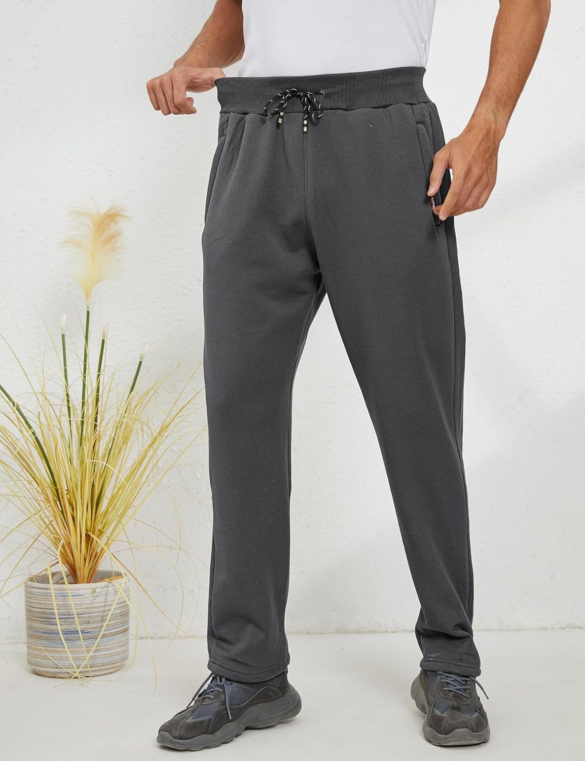 Gihuo Men's Winter Warm Fleece Pants Sherpa Fleece Lined Jogger Pants Sweatpants - Image 3