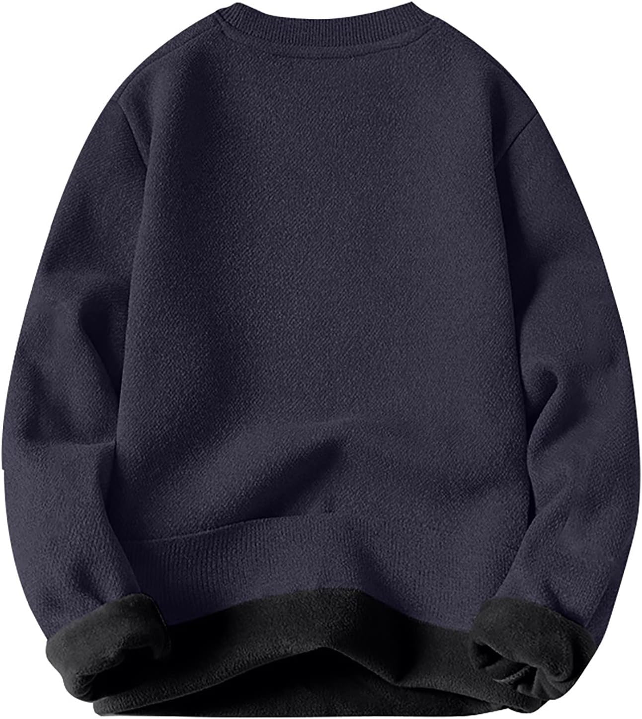 Ymosrh Men's Sweater Long Sleeve Fleece Lined Ribbed Knit Crewneck Pullover Winter Sweaters, M-4XL