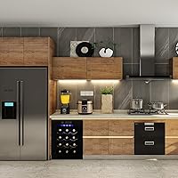 Vista 6 de Refrigerador de vino de 12 botellas, mini refrigerador de vino compacto con control de temperatura digital, enfriador termoeléctrico