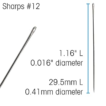 ヒデボウ　needles ベスト Sサイズ Sharps Beading Needles, Size 12, 12 needles per card
