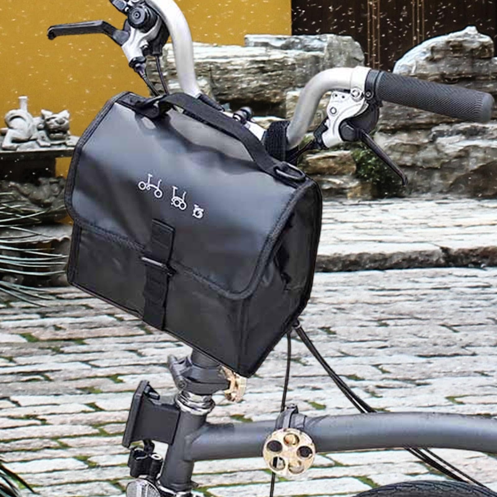 Borsa da Telaio, Borsa da Cestino, Impermeabile, Isolata, Borsa da Manubrio per Bicicletta Pieghevole