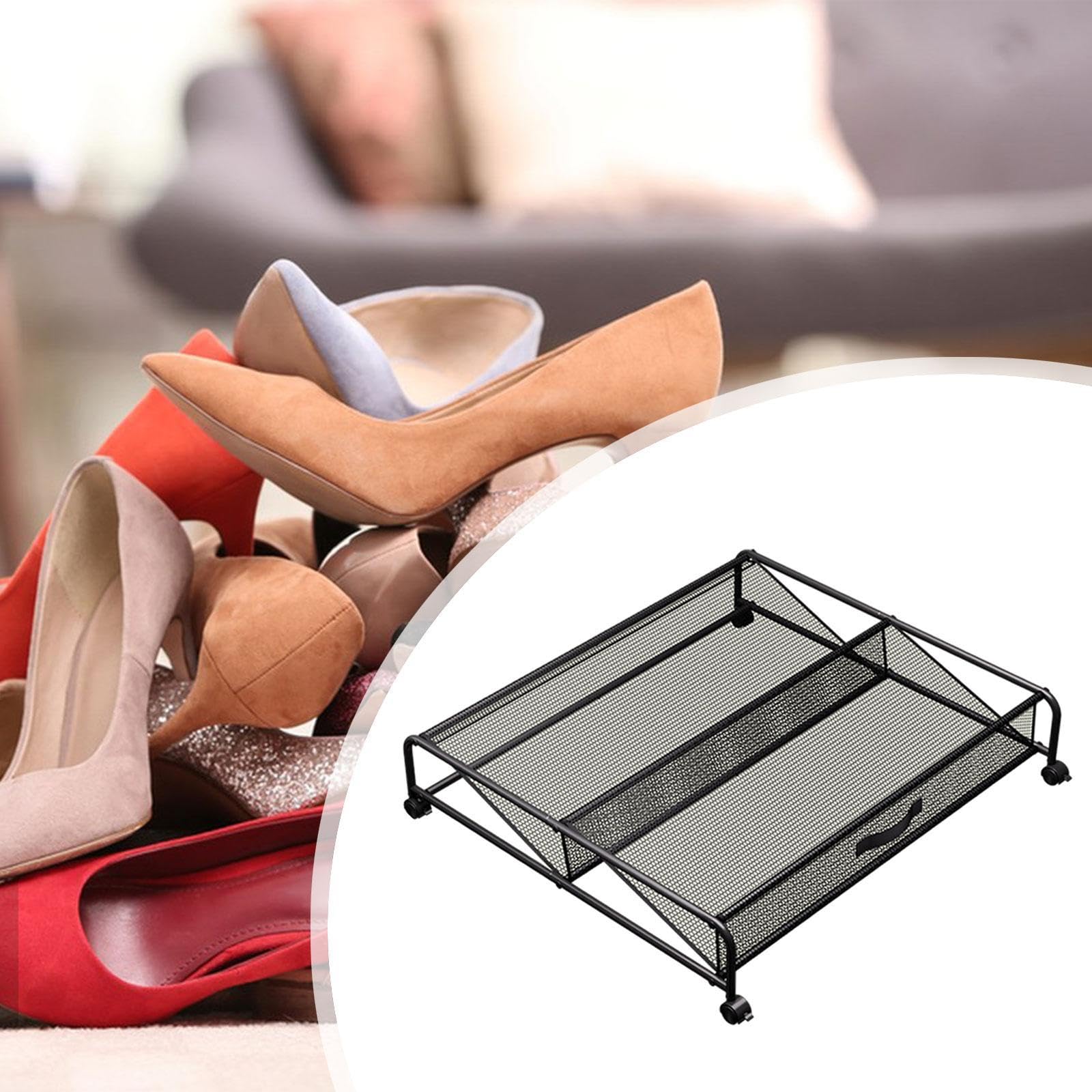 Qianly Zapatero Bajo La Cama Que Ahorra Espacio con Ruedas Y Contenedor de Almacenamiento Simple