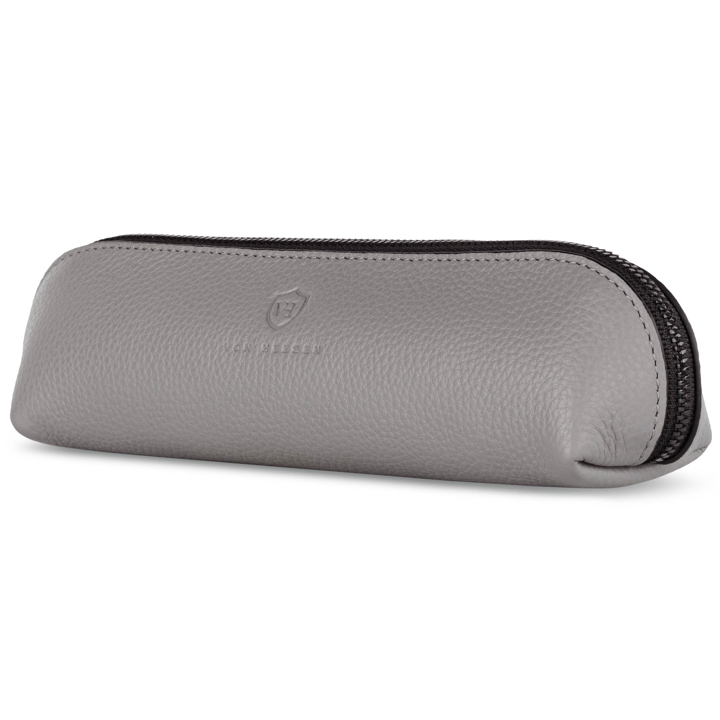 VON HEESEN® Echtleder Federmäppchen Leder Federmappe Etui für Stifte Mäppchen Schule Federtasche Uni Schlampermäppchen