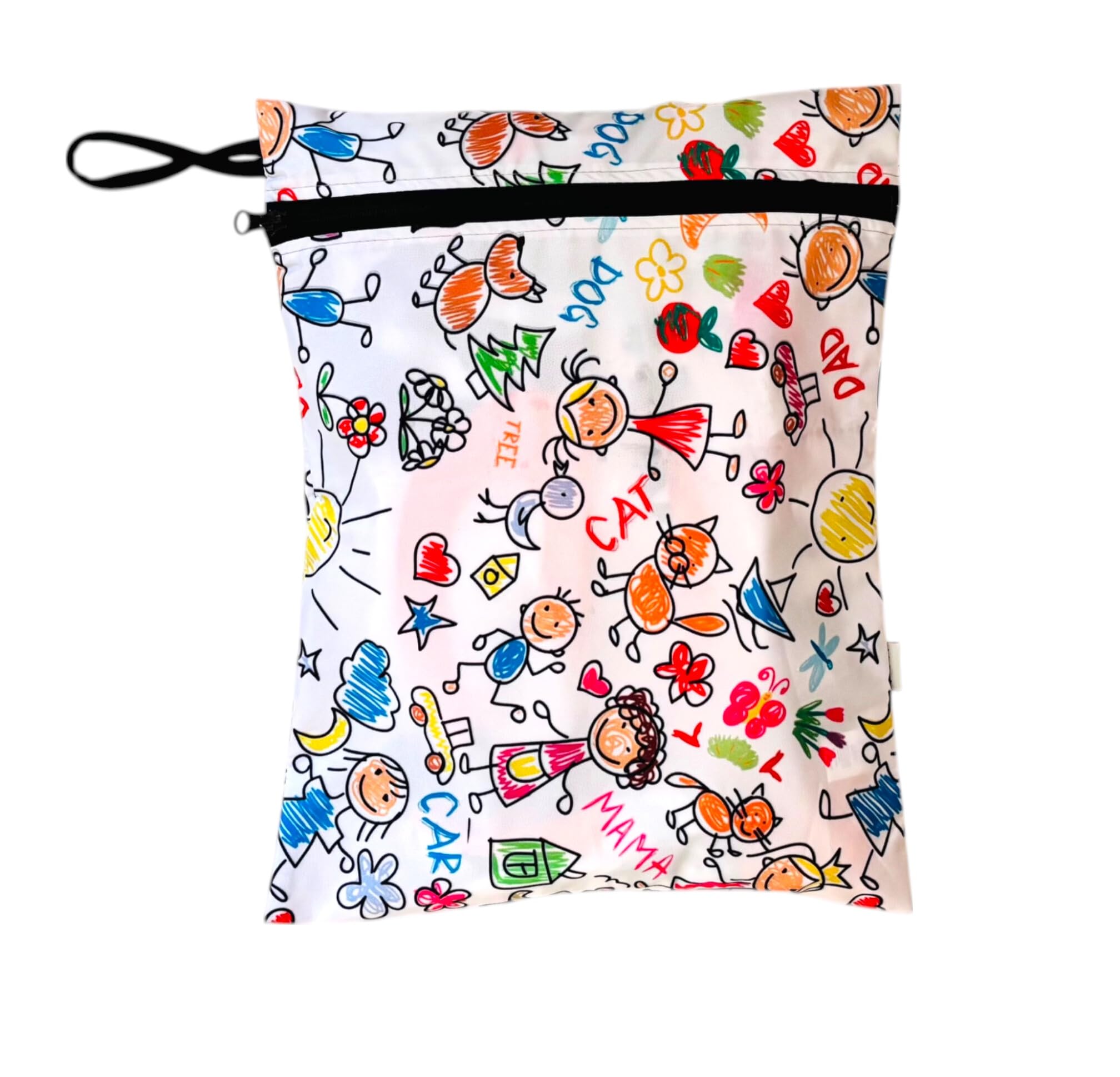 Yorni 2 Adet Family 35x30 cm Su Geçirmez Islak Mayo Kirli Bez Taşıma Torbası Yıkanabilir Çanta Organizer
