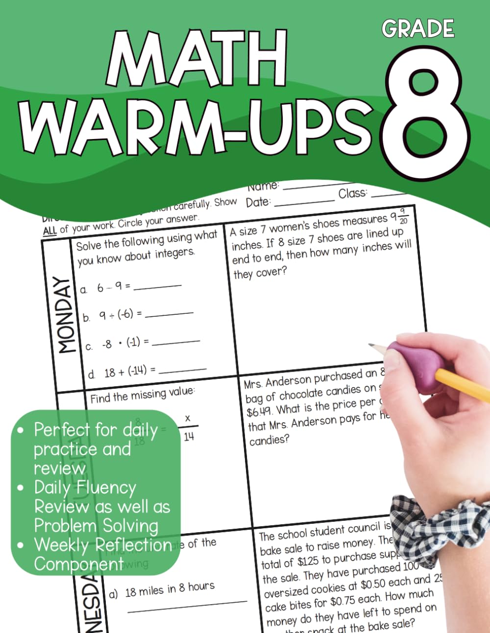 Daily Warm-Ups: Math for Eighth Grade: Fluency, Problem Solving and Critical Thinking