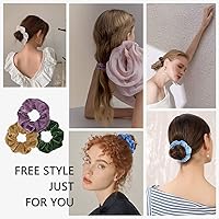 Vista 2 de Cehomi 75 bandas elásticas de terciopelo para el cabello para mujeres o niñas, bandas elásticas suaves para cola de caballo para cumpleaños