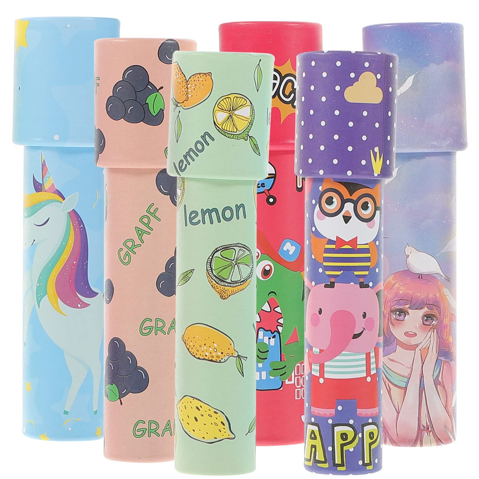TOYANDONA 6Pcs Kids Kaleidoscope Classic Kaleidoscopes Toy Paper Tumble Wheel Tin Tube Prism Lens Educational Toys for Stock Stuffers Bag Fillers School Classroom Prizes, Random Style