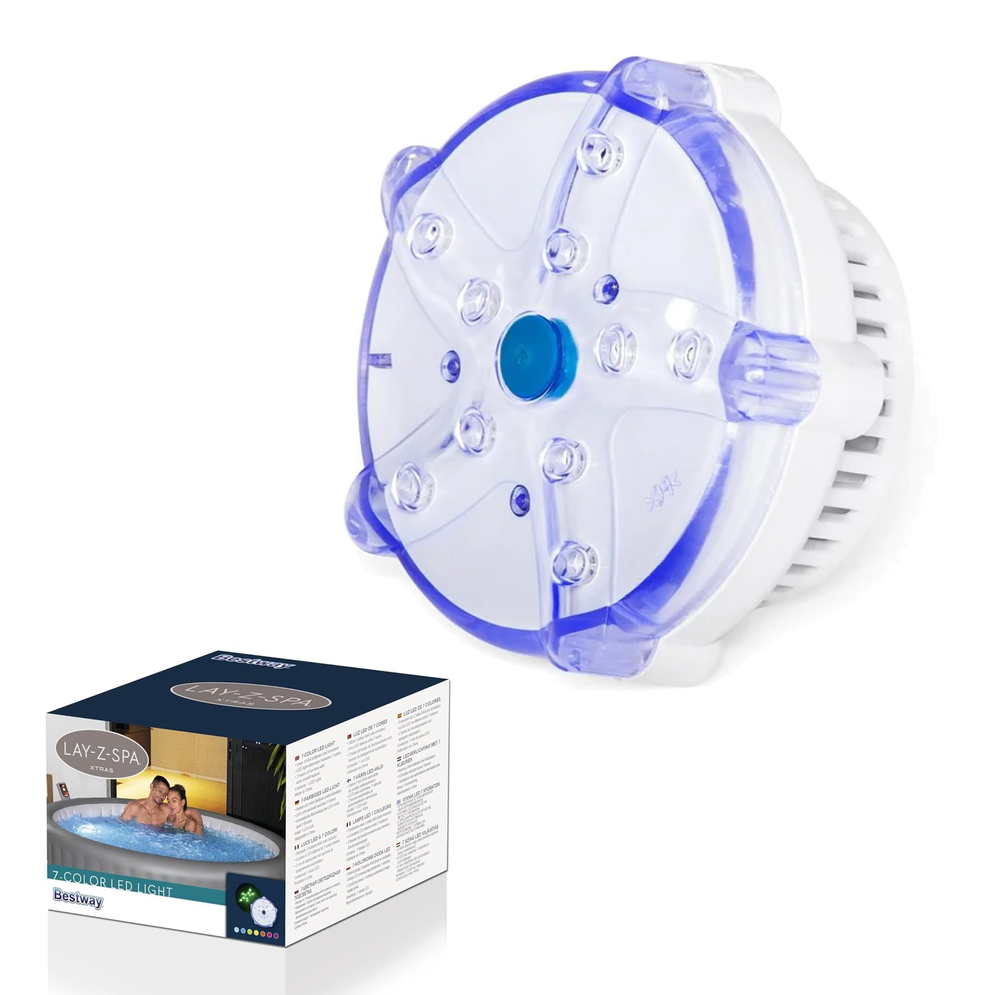 Bestway Lay-Z-SPA Xtras 7-farbiges LED-Licht 9,2 x 6,2 cm