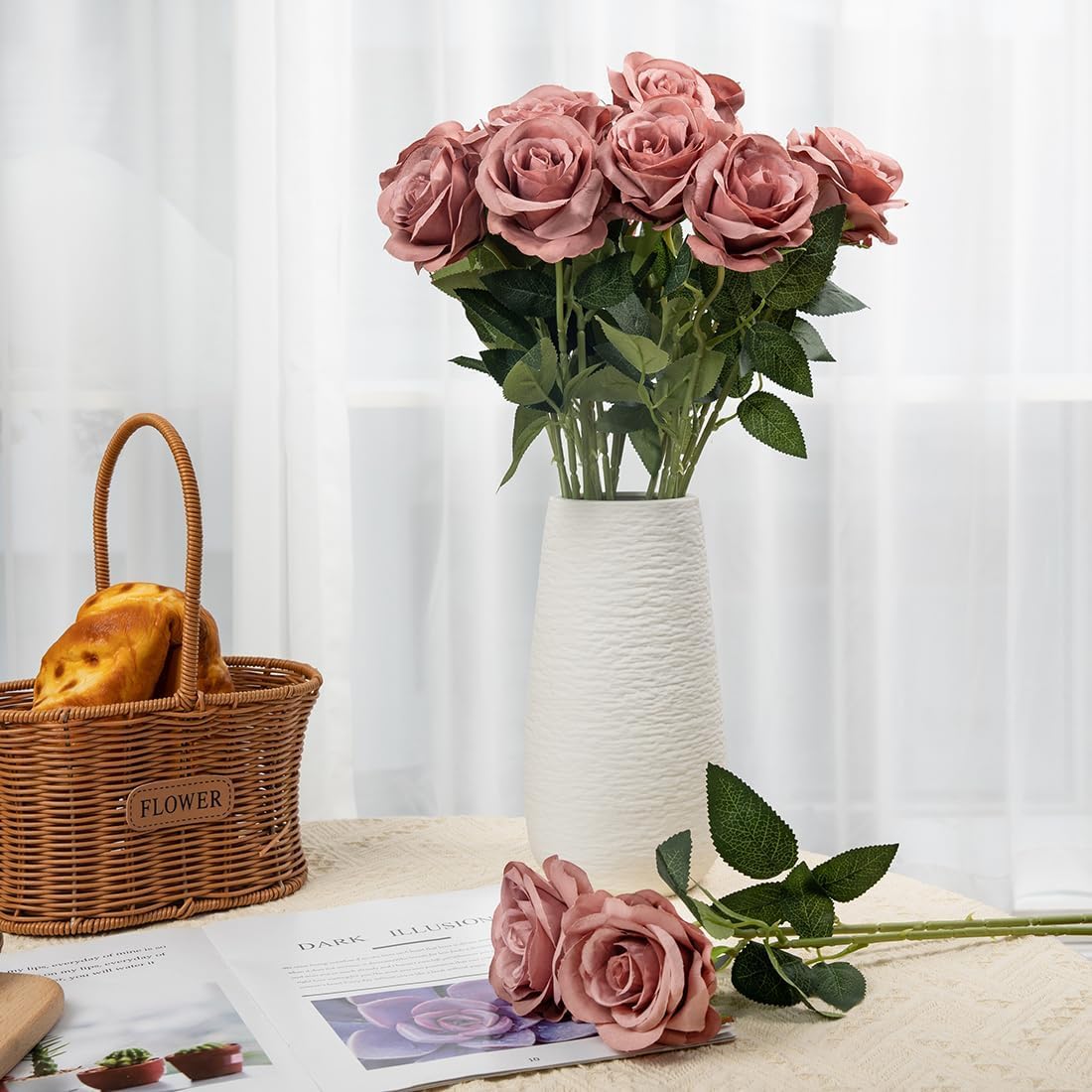 PIQIUQIU 25 stuks kunstrozen van schuim, kunstbloemen, kunstrozen