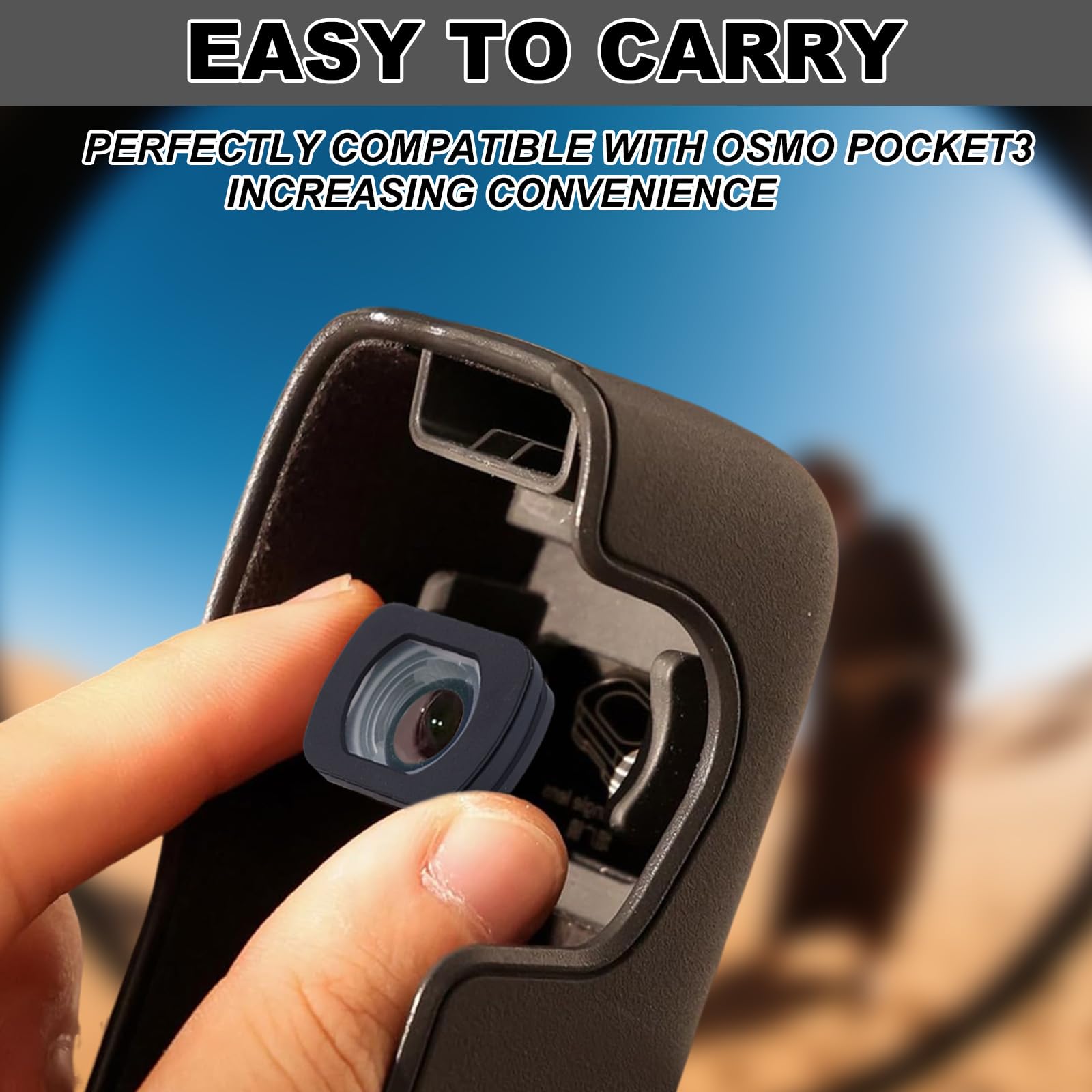 lasuroa Objectif Grand Angle à Fixation Magnétique Compatible avec DJI Osmo Pocket 3, Objectif en Verre Optique HD 112° avec Revêtement Double Face pour Osmo Pocket 3 Accessoires
