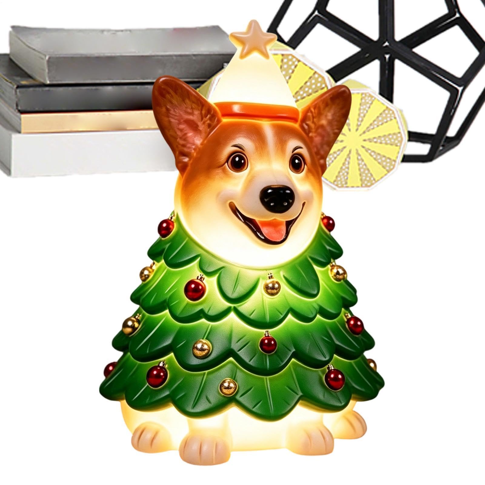 Statua di cane Decorazioni per le feste, a batteria, con tema festivo e