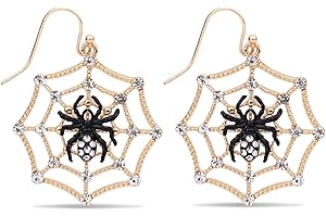 Spider Halloween Earrings: Halloween Fashion Jewelry Spooky Cobweb Earring
