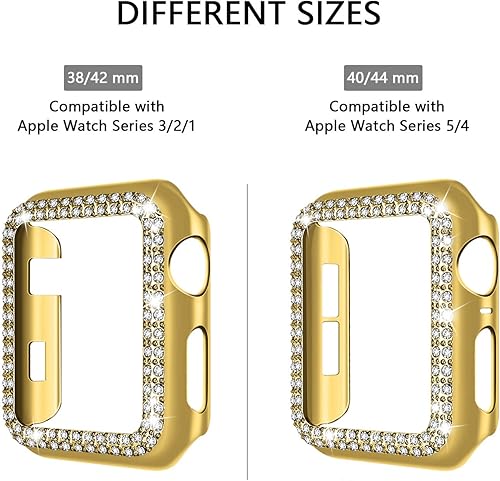 Miniatura 3 de adepoy - Carcasa para Apple Watch con protector de pantalla y cristales brillantes, protección completa para iWatch Series 654321 SE