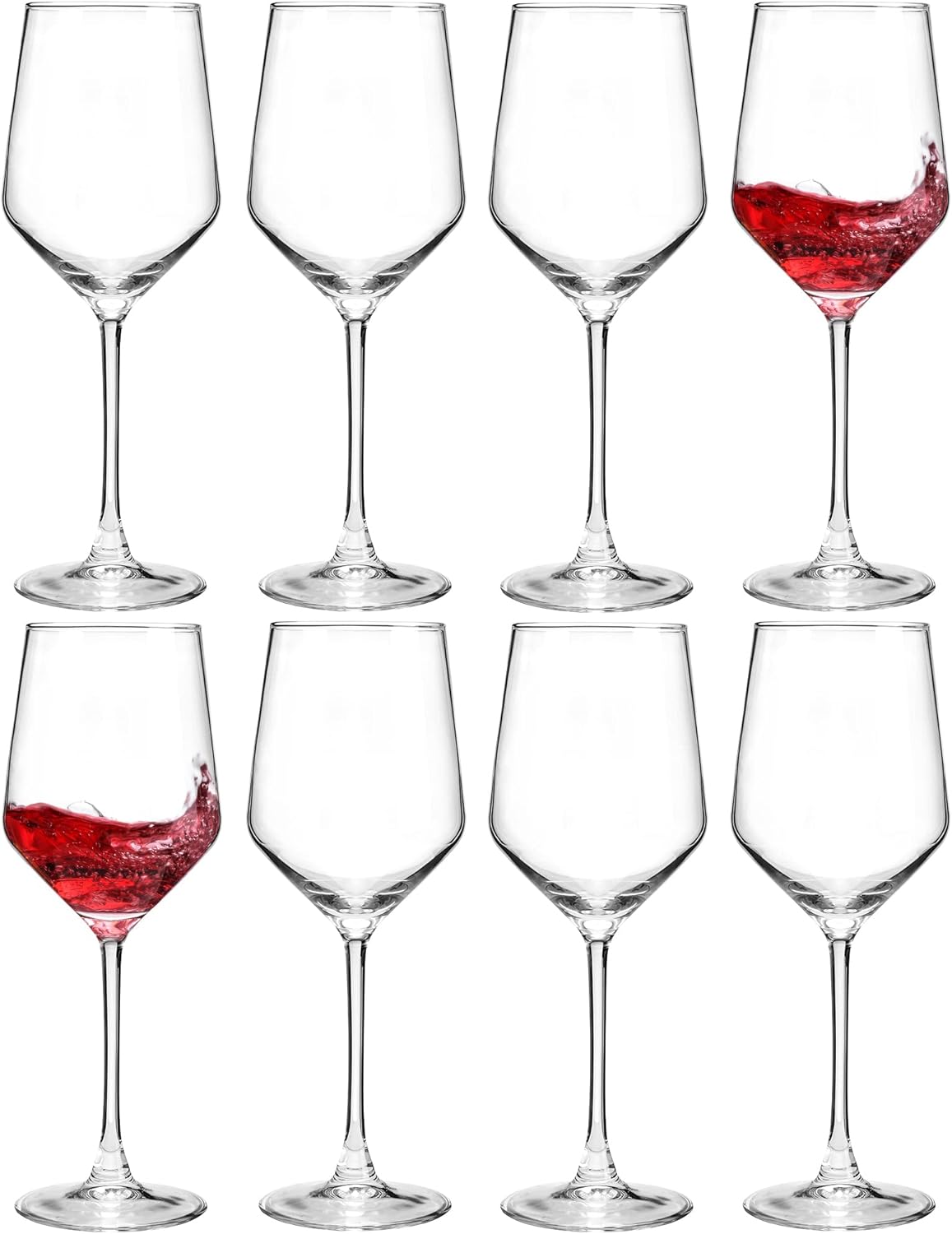 Wine Glasses set of 8, 17 oz Laser Cut Rim Wine Glasses