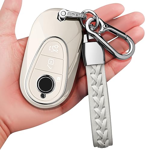 Autophone Funda para llavero de Mercedes Benz con llavero TPU suave de protección de 360 grados para Mercedes Benz Clase S Clase E Clase E 2020-2025