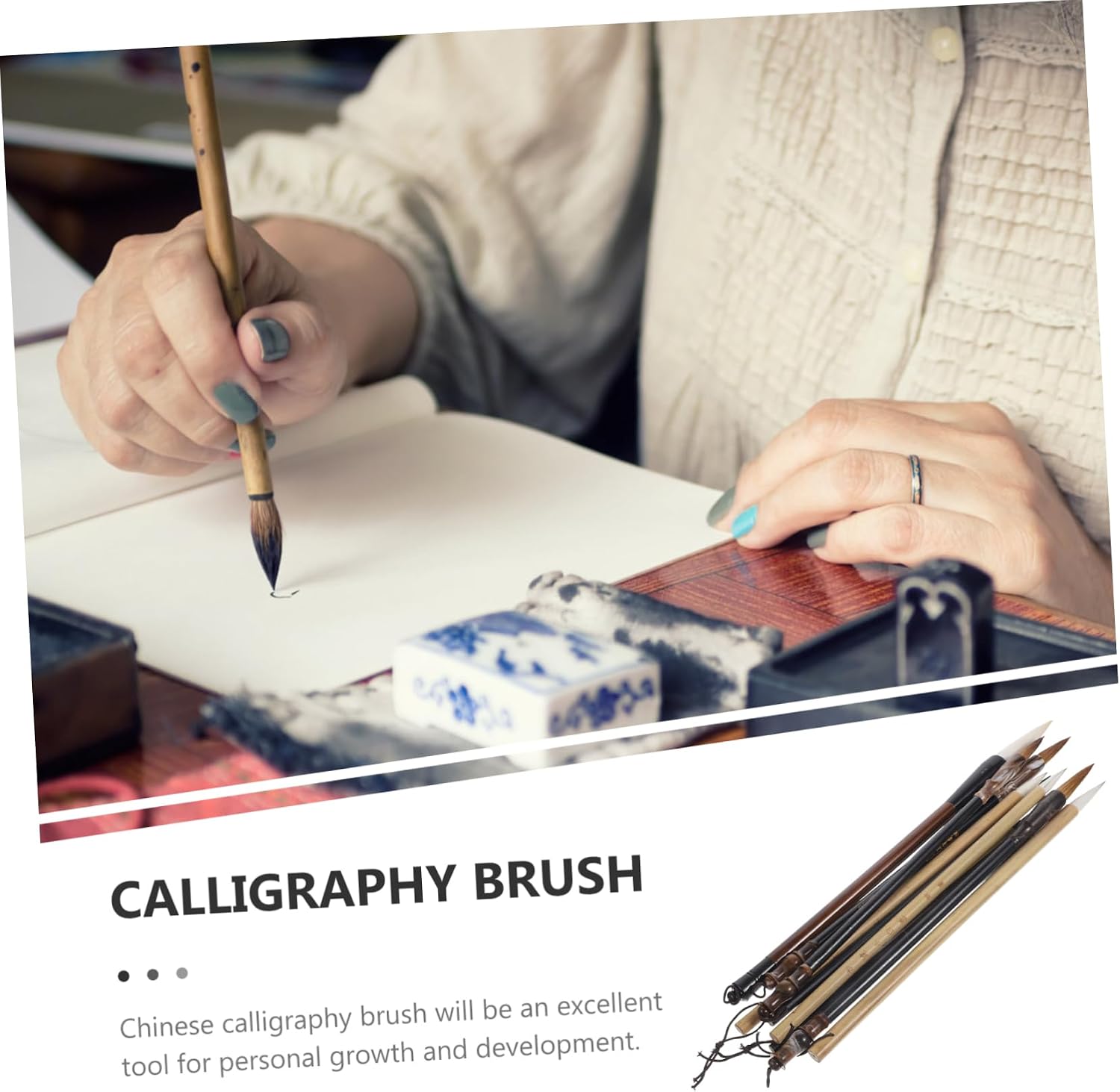 Holibanna Chinese Calligraphy Brush Set for Beginners OPP Case Multi-function Ink Brushes for Painting and Writing for Art Supplies and Calligraphy Practice