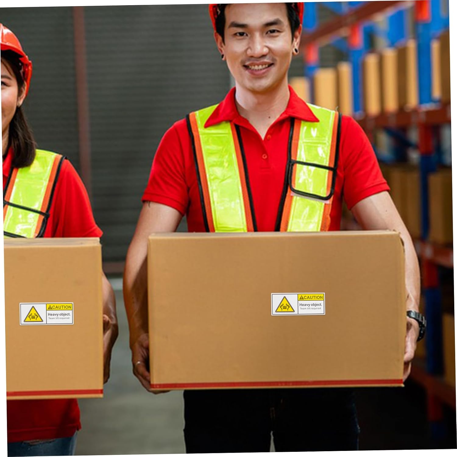 Garneck Heavy Object Warning Sticker Labels Roll Adhesive Shipping Label for Logistics Packaging Indoor Outdoor Use Eye Catching Caution Heavy Stickers for Moving and Transport