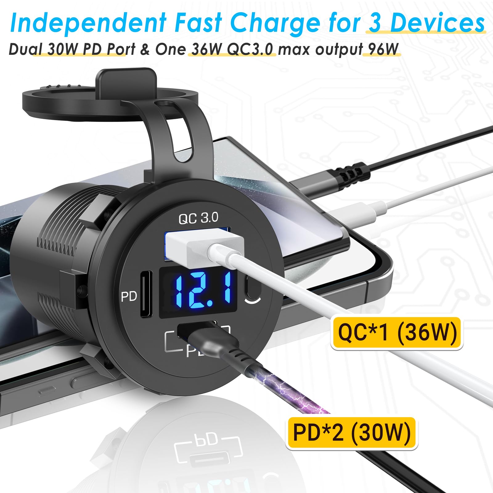 Enchufe de cargador USB de 12 V