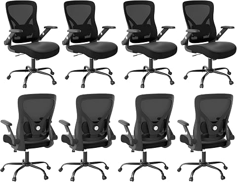 ralex-chair Ergonomic Office Chair Set of 8, Black