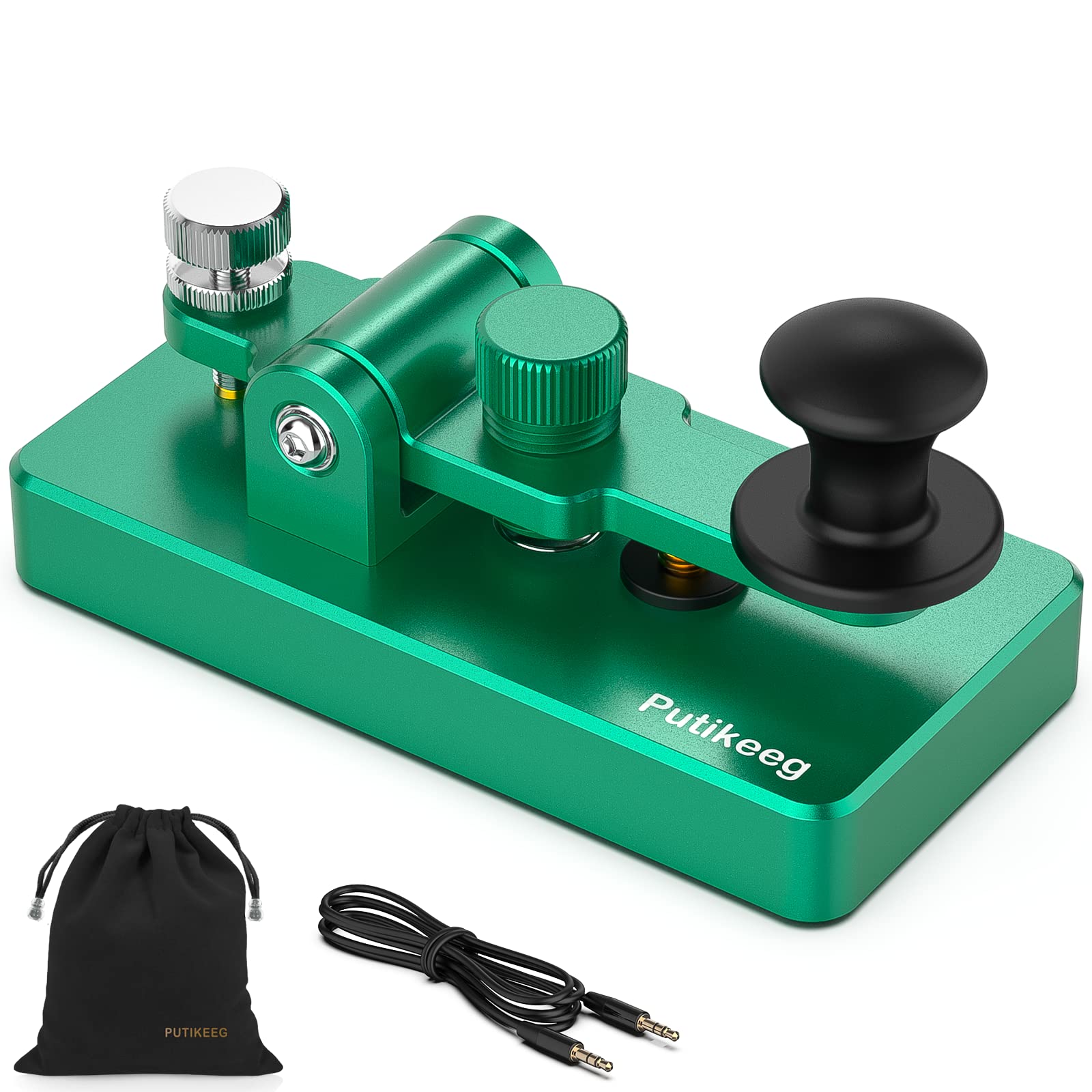 Classical Morse Mini Code Key Morse Code Paddle Key Aluminum Alloy Mini-Key Morse CW Portable Key Morse Practice Key Green
