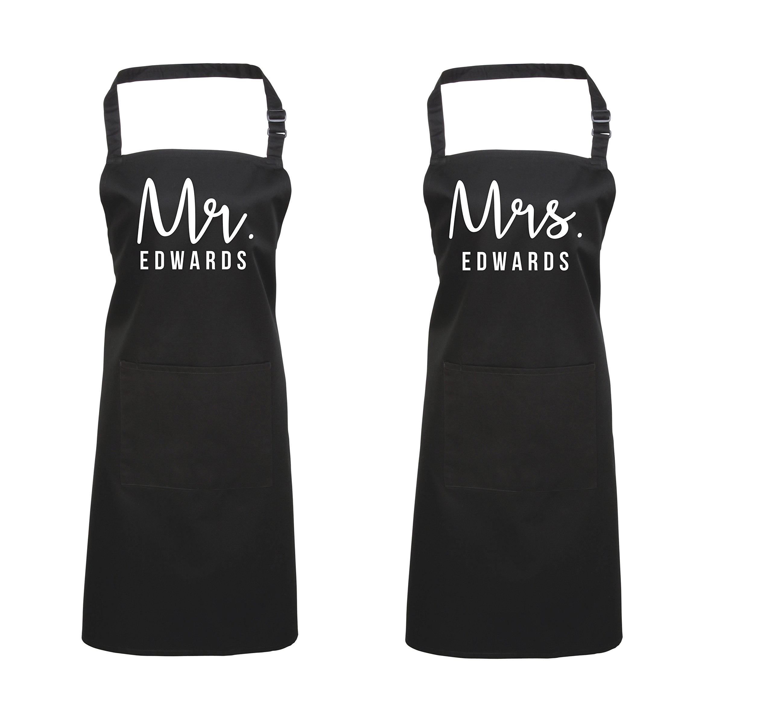 PERSONALISED COUPLES APRON Set - Mr & Mrs Aprons Matching