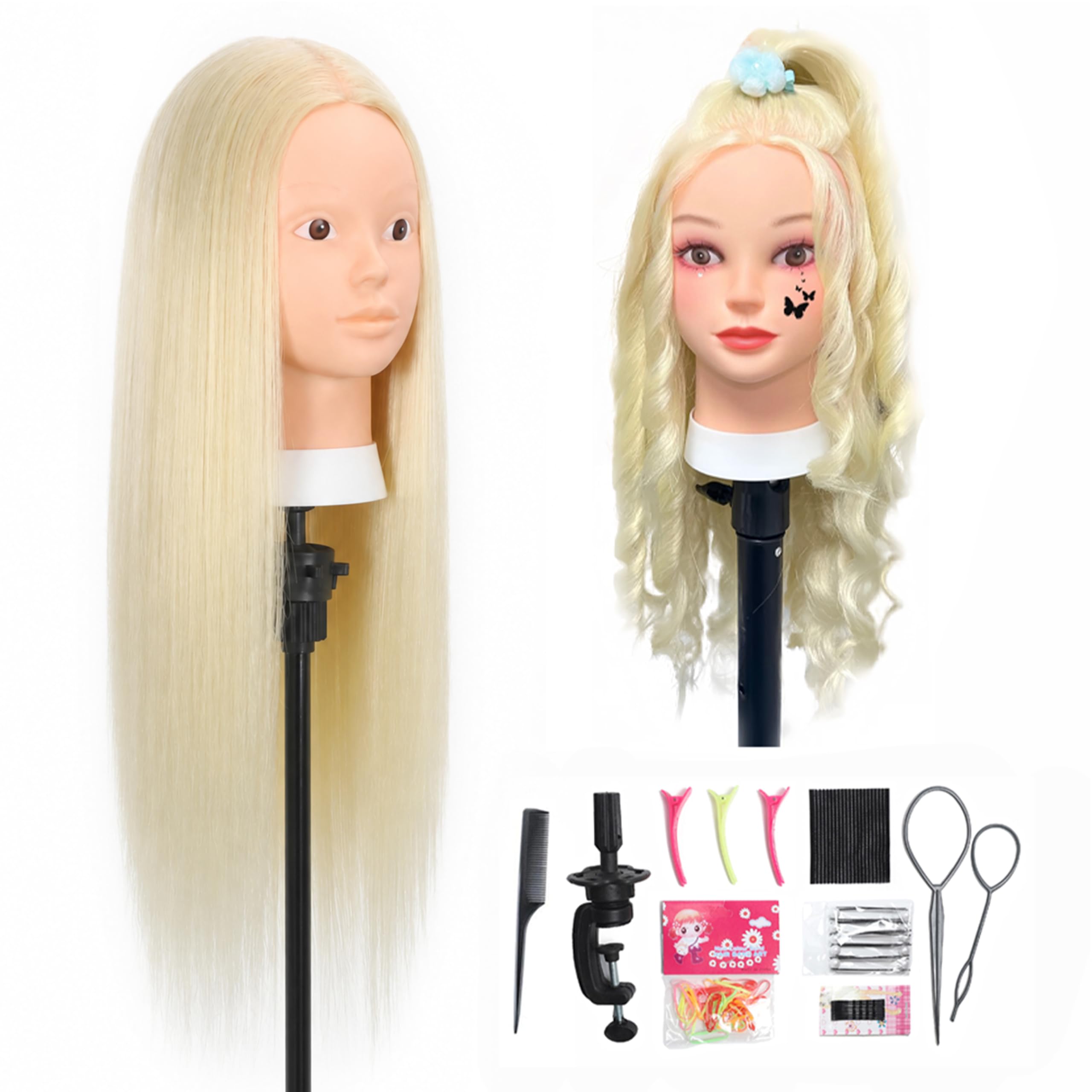 Realistic Hair Mannequin Head for Hairdressing -11