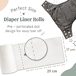LA PETITE OURSE Linges de couches de vêtements – Rouleaux de liners de couches jetables au Canada – 400 Feuilles (4 Rouleaux x 100) – Biodégradable, sans parfum, sans chlore, 100% Viscose – 11.5 x 6.75 dans
