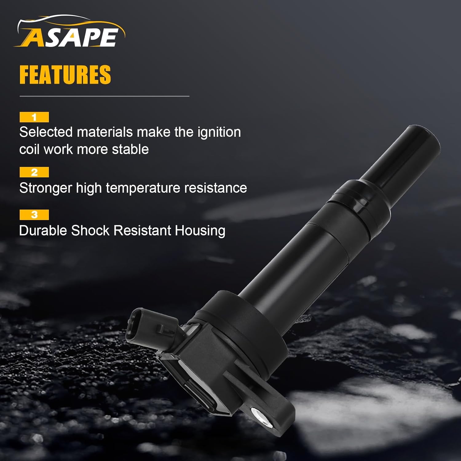 ASAPE Set of 4 Ignition Coil Pack with 4*Spark Plug Fit for 2012-2016 for Hyundai Elantra 1.8L 2014-2020 for Hyundai Tucson 2.0L 2014-2016 for Kia Forte 1.8L, Replace UF651 C-898 C1804 93175