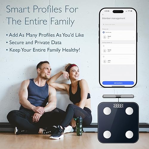 Miniatura 7 de The Body Smart Scale: escala digital de 8 electrodos con más de 40 mediciones de peso, grasa, IMC, masa muscular - composición de cuerpo completo,
