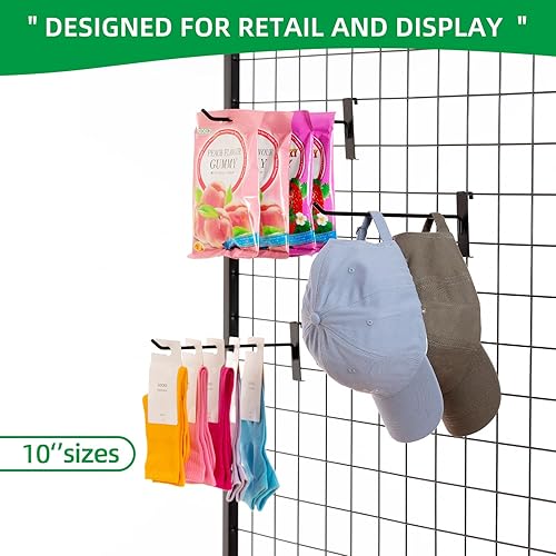 Miniatura 9 de Ganchos para pared de rejilla de 8 pulgadas, ganchos para colgar en panel de rejilla para venta al por menor, hogar y espacio de trabajo,