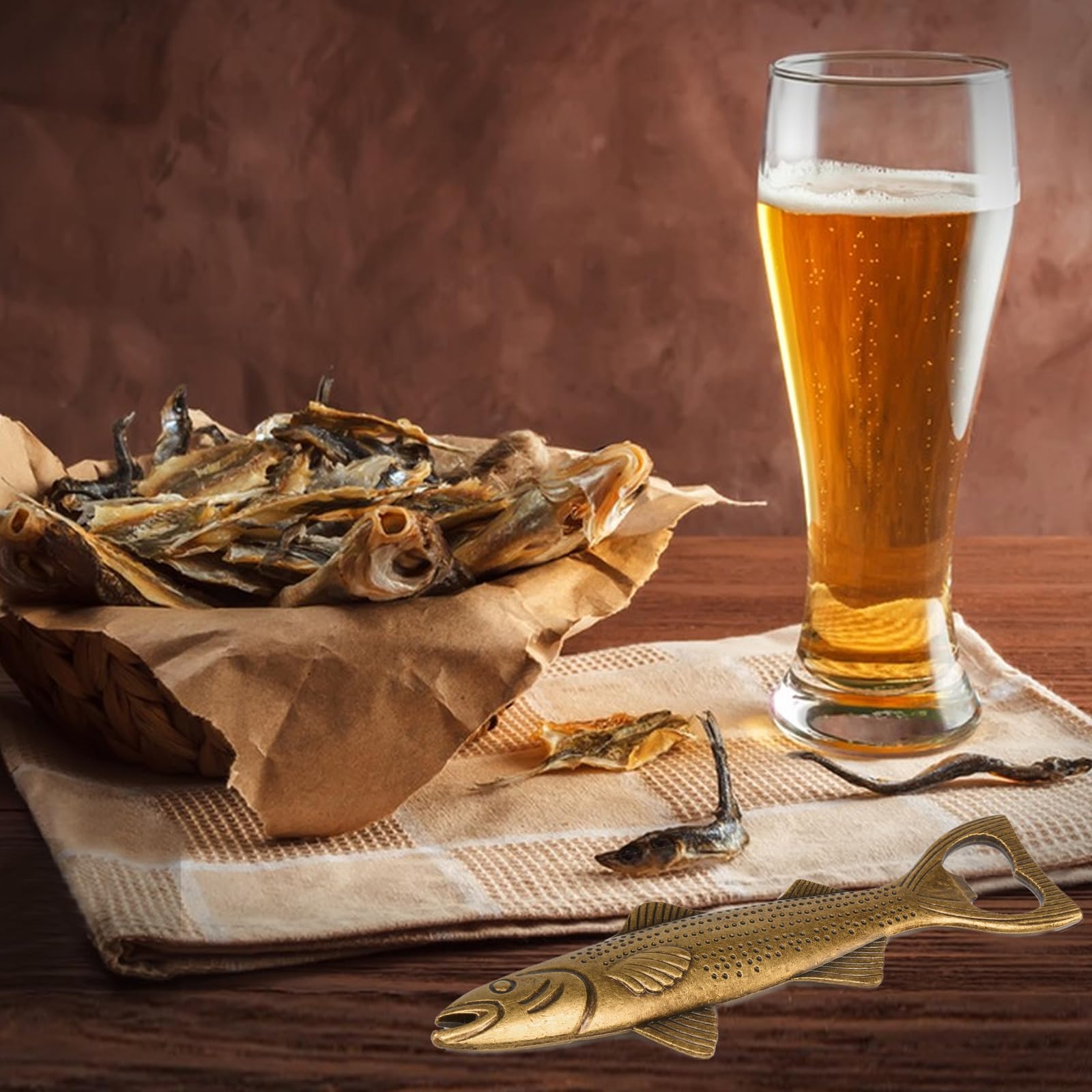 Unique Fish Beer Gifts for Men Vintage Bottle Opener, Fishing Fathers Day Gift Birthday Christmas Valentine Gift for Him Dad Husband Grandpa Boyfriend