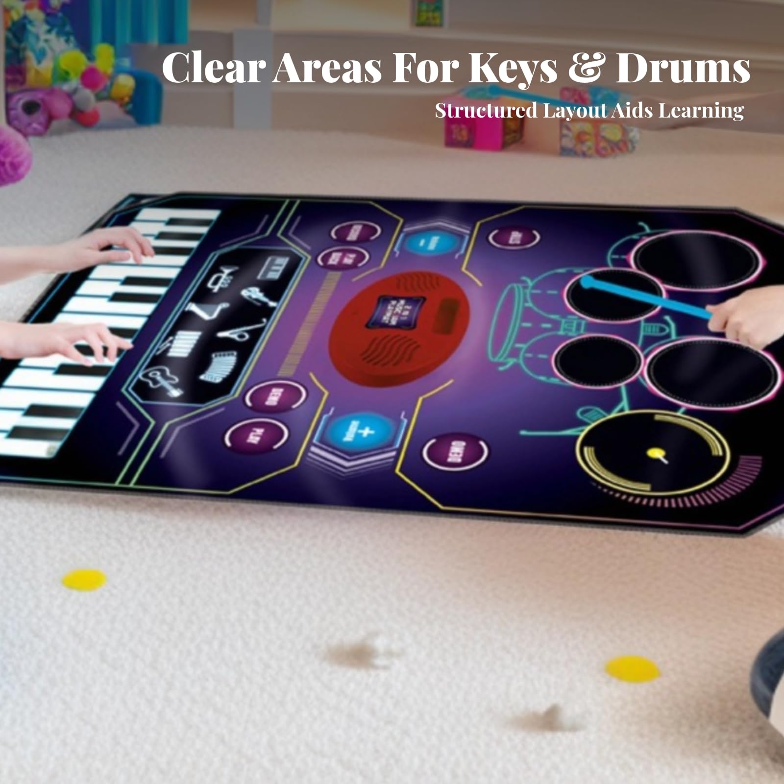 Tapis Jeu Musical Sûr 'éveil | sensoriel, Tapis Piano Percussion, Enfants
