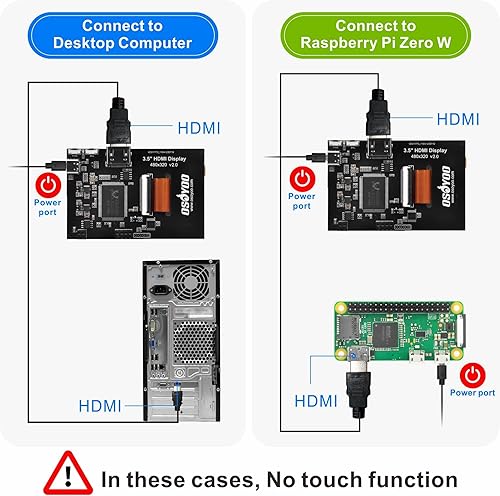 Miniatura 4 de OSOYOO 3.5 "HDMI LCD pantalla táctil para Raspberry Pi 5 4 3 2 con lápiz óptico