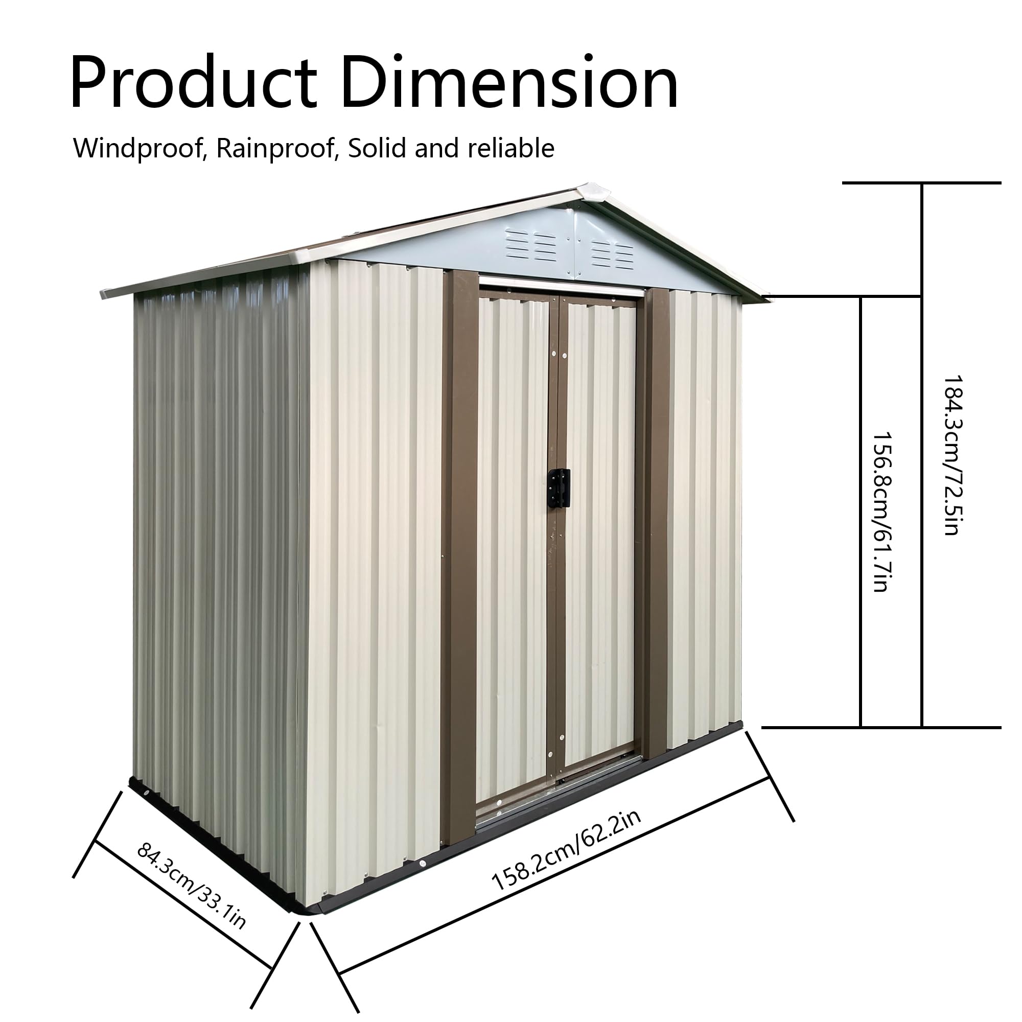 Snapklik.com : Ball & Cast 5x3 FT Outdoor Storage Shed, Metal Sheds