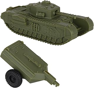 BMC CTS WW2 British Churchill Crocodile Tank - OD Green 1:38 Plastic Army Vehicle